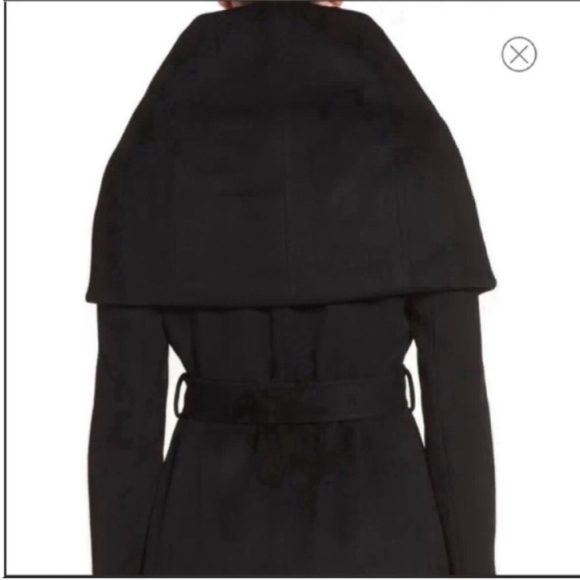 T TAHARI Wool Blend Belted Wrap Coat - Black - Picture 5 of 12